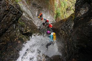 Lake Creek (Baker River) lake creek final rappel.jpg